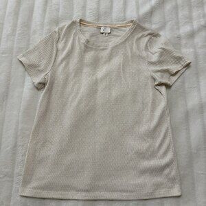 By Anthropologie Cream T-Shirt Women’s Size M